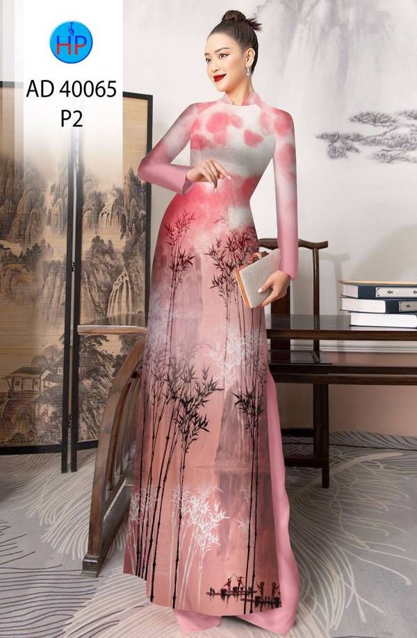 Vải Áo Dài Phong Cảnh Tre Trúc AD 40065 36